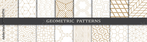 Set of arabic seamless patterns. Asian geometric traditional design islamic pattern. Seamless arabic ramadan pattern.