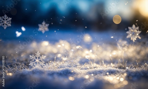christmas tree and snowflakes © Raccoon Stock AI