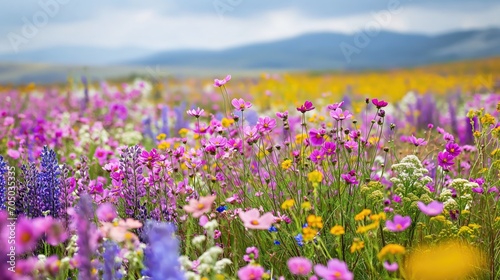 Beautiful field with wildflowers