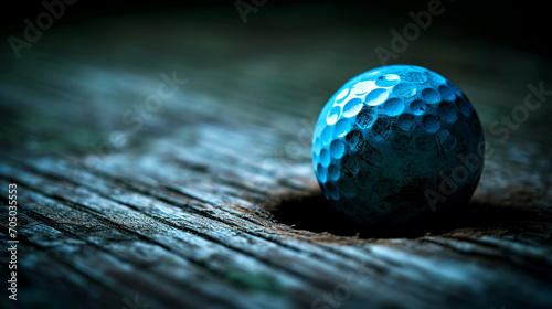 golf ball on blue background