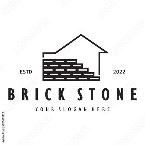 creative brick logo designs for buildings, architectural buildings, civil engineering, building materials shops