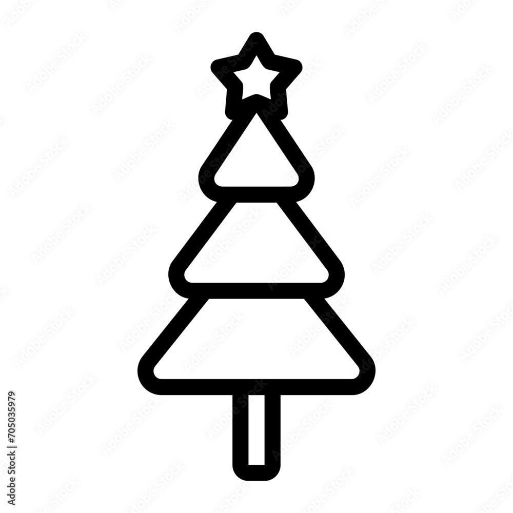 christmas tree line icon christmas tree line icon