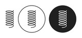 Flexible Spring Vector Illustration Set. Elastic tension spring sign suitable for apps and websites UI design style.