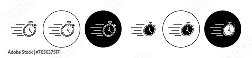 Fast Time Vector Illustration Set. Quick timer response sign suitable for apps and websites UI design style. photo