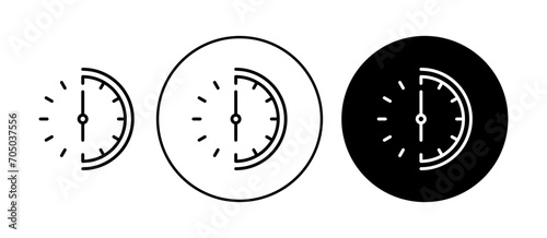 Half Hour Duration Vector Illustration Set. Past half-hour clock duration sign suitable for apps and websites UI design style. photo