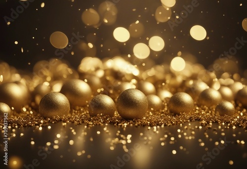 Golden christmas particles and sprinkles for a holiday celebration like christmas or new year shiny