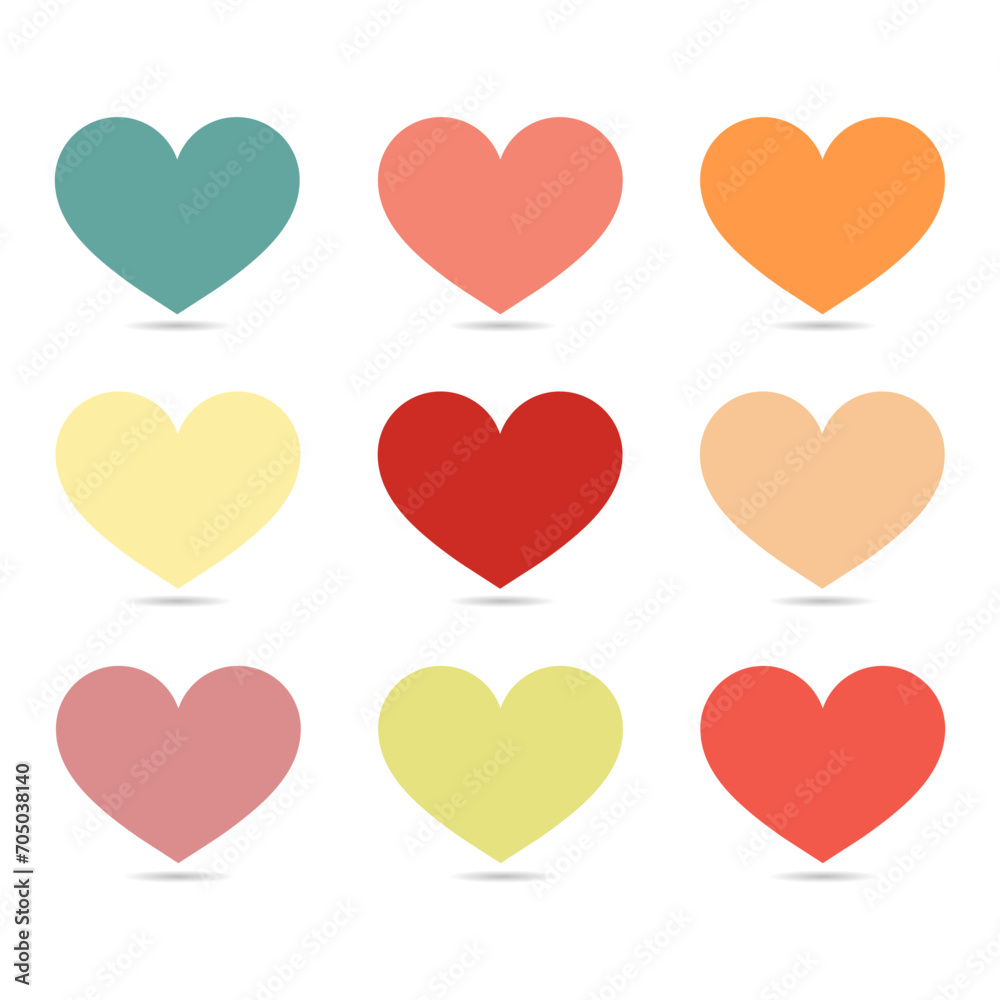 Heart Vector Icons, and Graphics Valentines day collection.