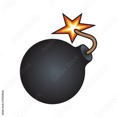 bomb with burning fuse