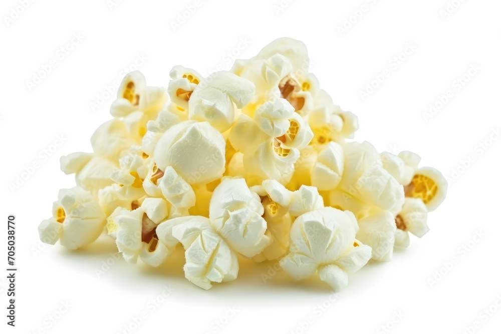 Pile of Popcorn on White Background Pile of Popcorn on White Background
