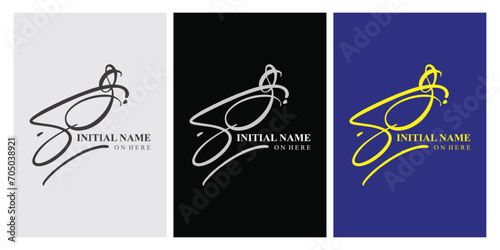 kf k f initial handwriting kf initial handwriting signature logo template vector hand lettering