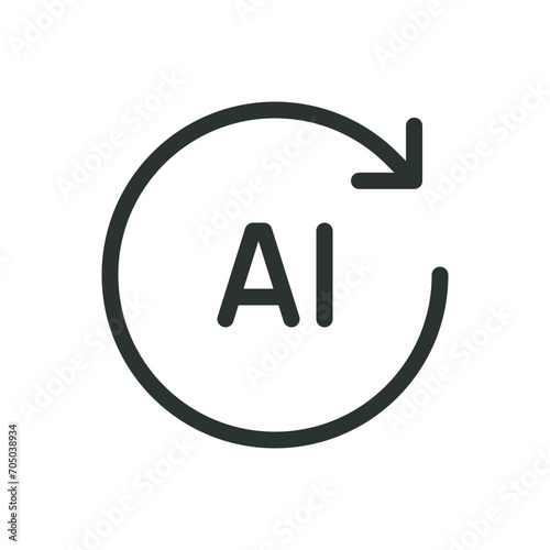 AI update isolated icon, refresh AI vector icon with editable stroke photo