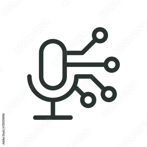 AI voice generator isolated icon, AI speech recognition vector icon with editable stroke