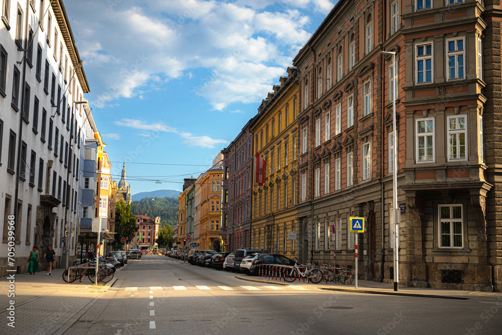 Innsbruck City Street View in Summer