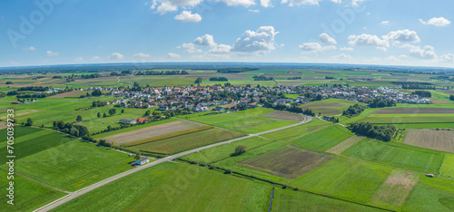 Ausblick auf die Gemeinde Egweil im Landkreis Eichstätt in Oberbayern