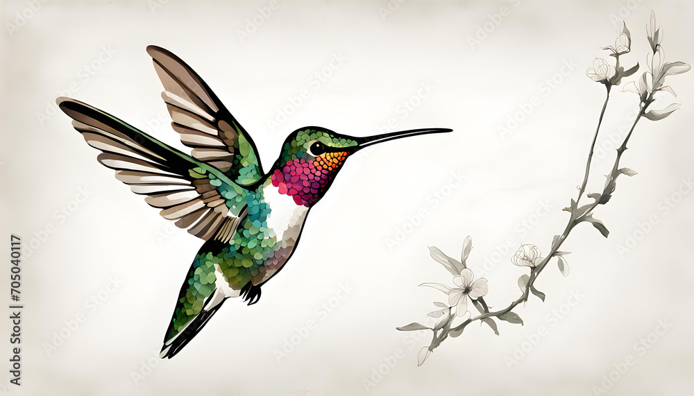 Fototapeta premium Isolate Hummingbird