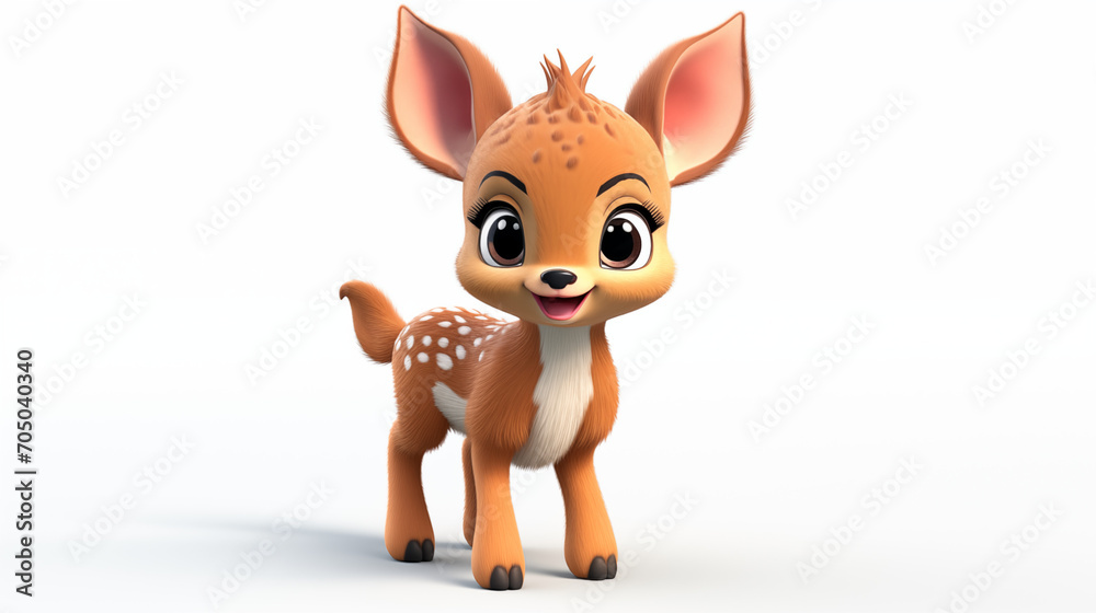 3d cartoon of deer fawn on white background 3d cartoon of deer fawn on white background