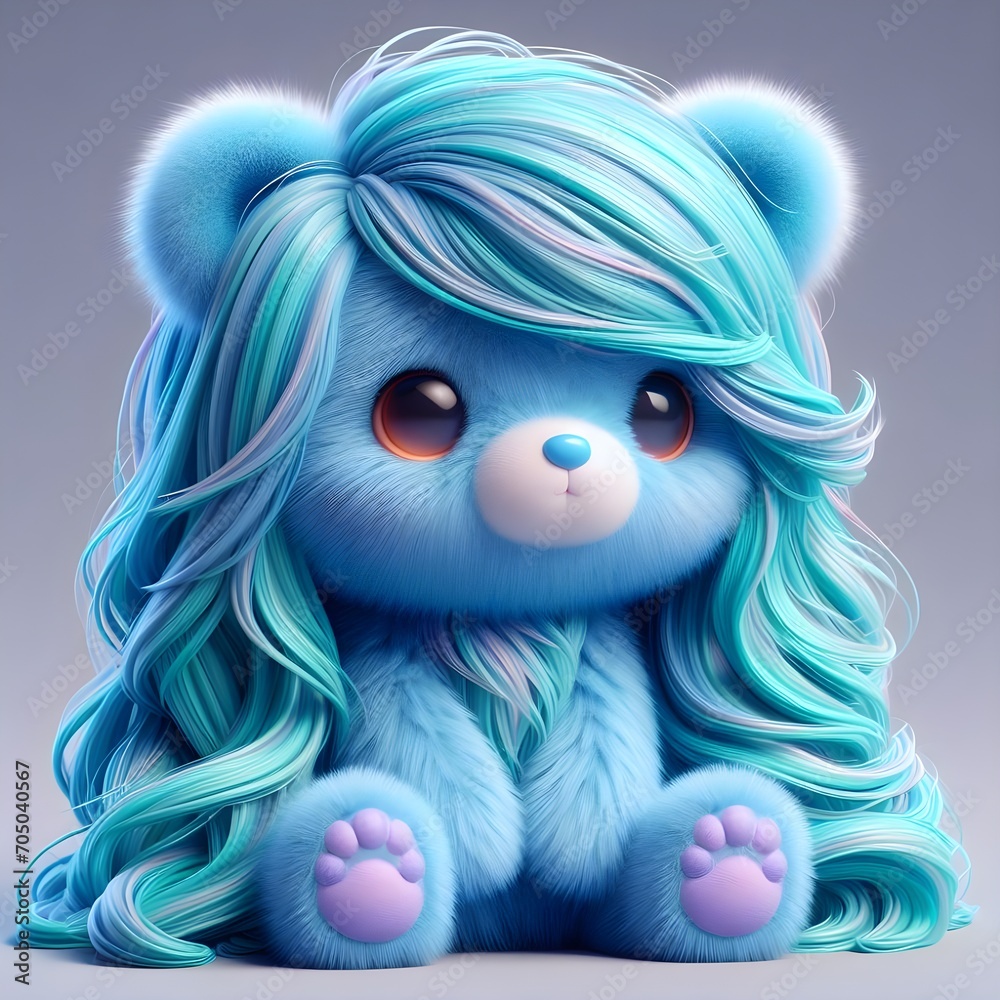  Tiny cute adorable long haired baby teddy bear.

