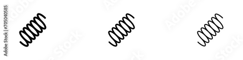 Coiled Metal Spring Vector Icon Set. Flexible bounce coil vector symbol for UI design.