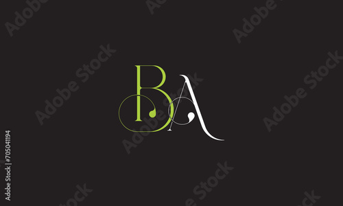 BA, AB, A, B Abstract Letters Logo Monogram	