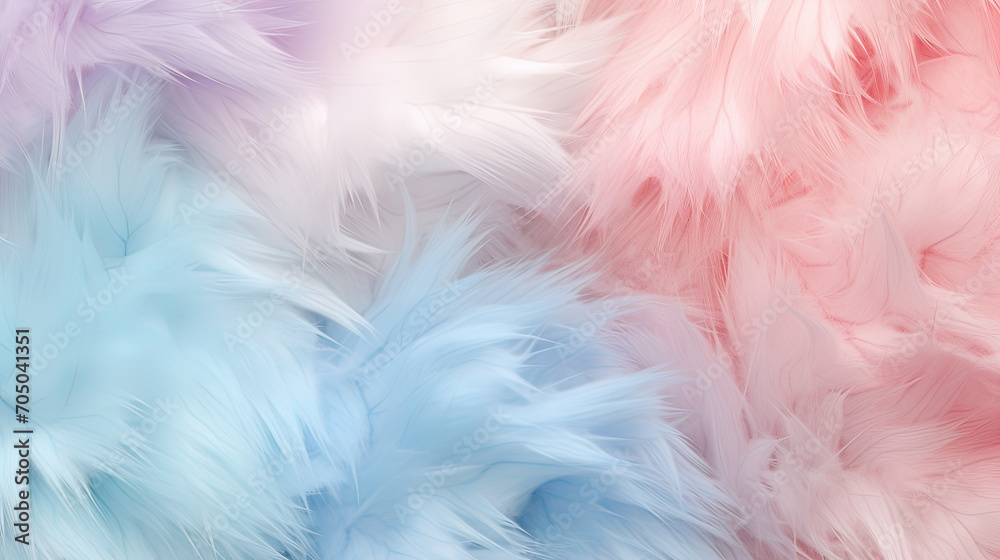 A whimsical fluffy background with a tactile look, simulating the softness of fur or fleece in abstract pastel tones Ai Generative