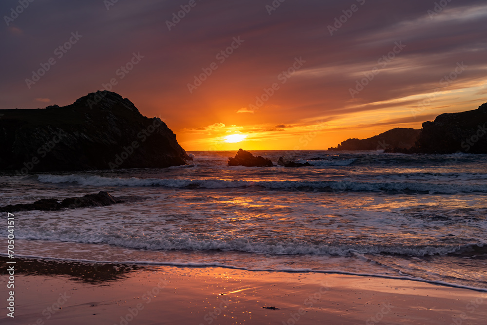 Sunset at Porth Dafarch Beach, Isle of Anglesey, Uk Sunset at Porth Dafarch Beach, Isle of Anglesey, Uk
