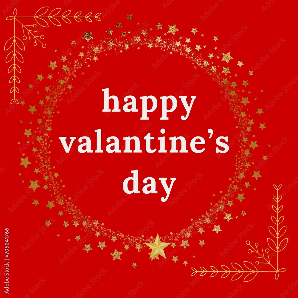 Happy valentine's day red background, 3D Illustration