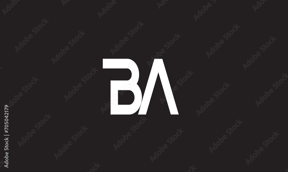 BA, AB, A, B Abstract Letters Logo Monogram BA, AB, A, B Abstract Letters Logo Monogram