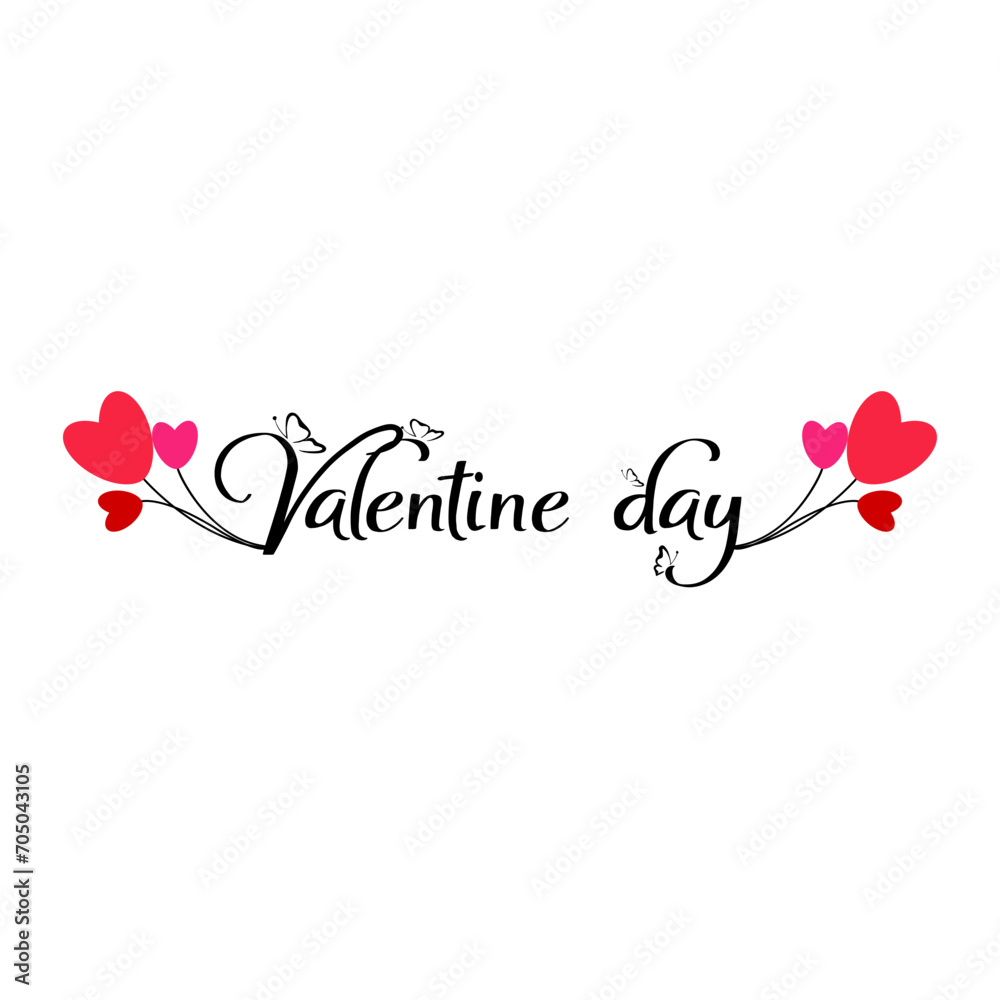 Happy Valentine's text style. Happy Valentines Day lettering Vector illustration.