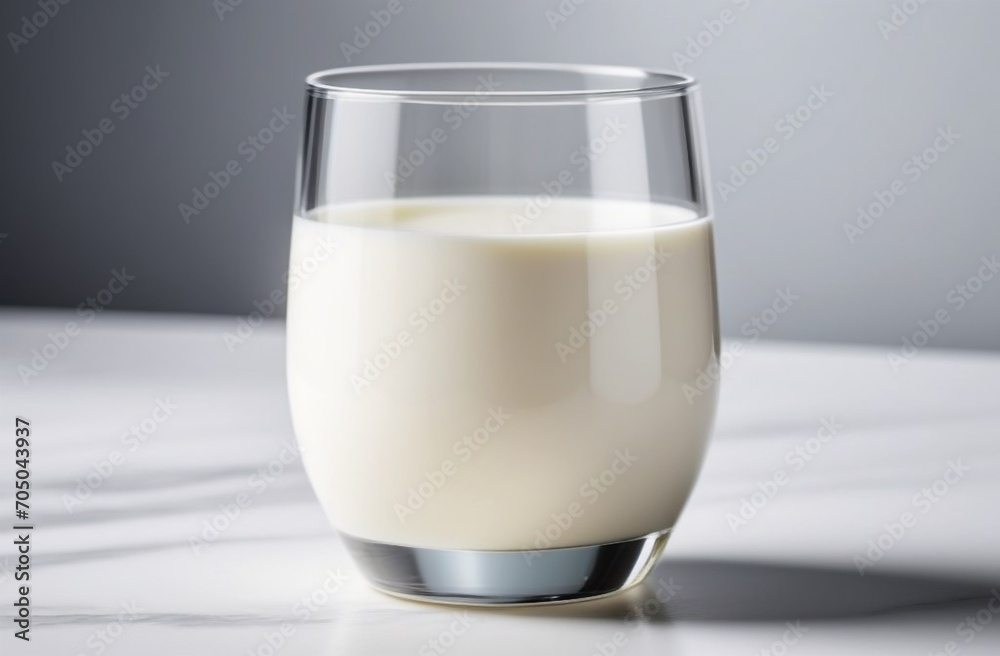 Glass of milk on the kitchen table Glass of milk on the kitchen table