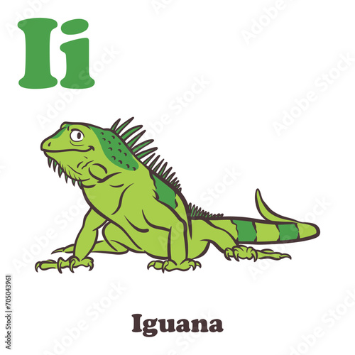 Iguana Alphabet Cartoon Character For Kids