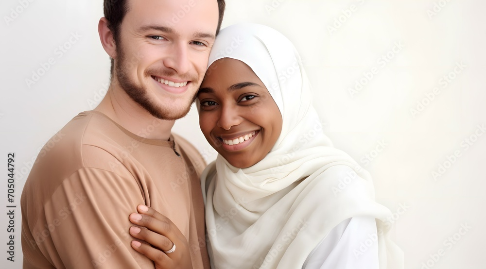An Interricial Muslim Couple Sharing A Moment of Love An Interricial Muslim Couple Sharing A Moment of Love