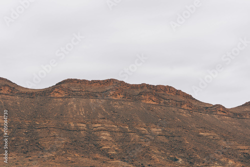 landscape in the valley of atlas mountain with huge stone formations in middle morocco africa