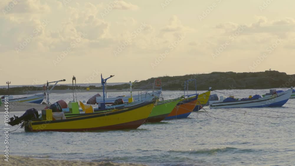 Fishing boats on the coast of the Mediterranean Fishing boats on the coast of the Mediterranean