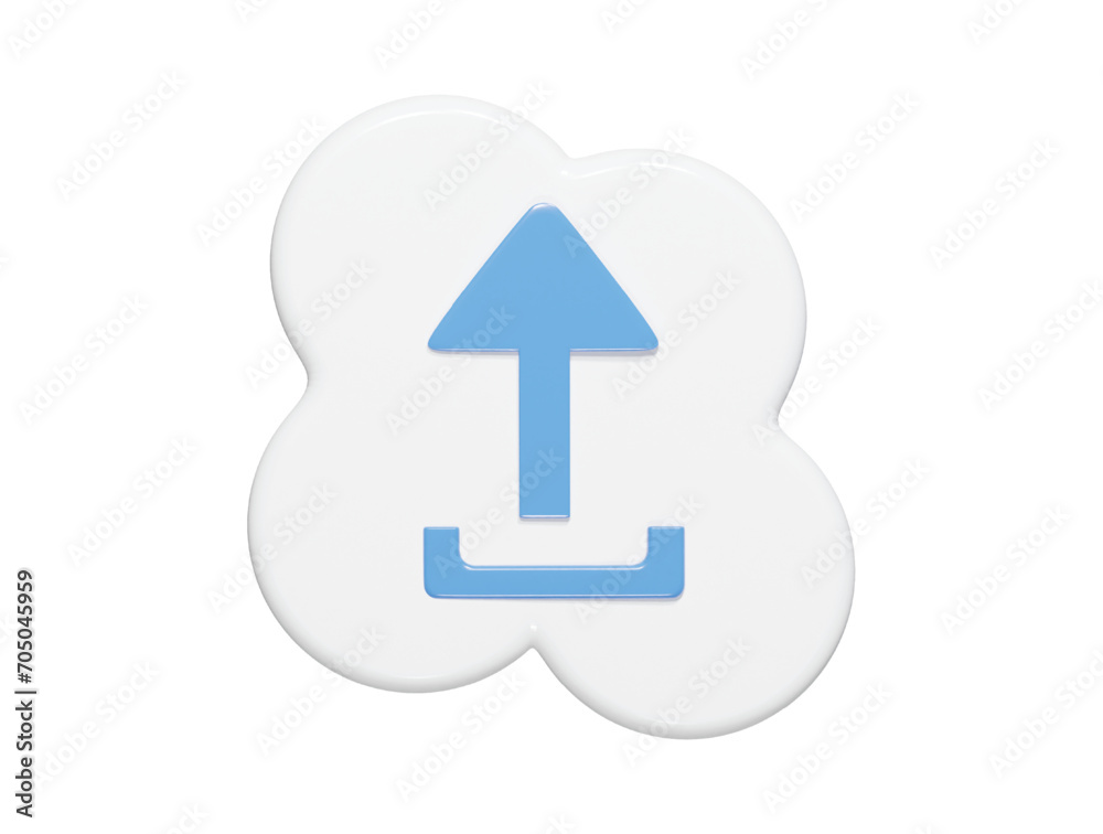 Upload icon 3d render illustration Upload icon 3d render illustration