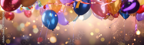 Party Background Colored Confetti Balloons photo