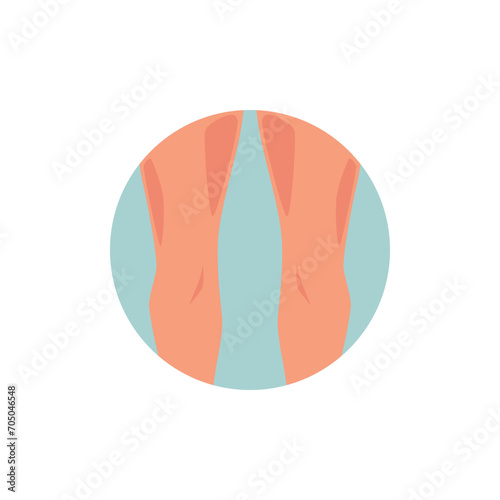 Leg plastic surgery and liposuction flat vector illustration isolated on white.