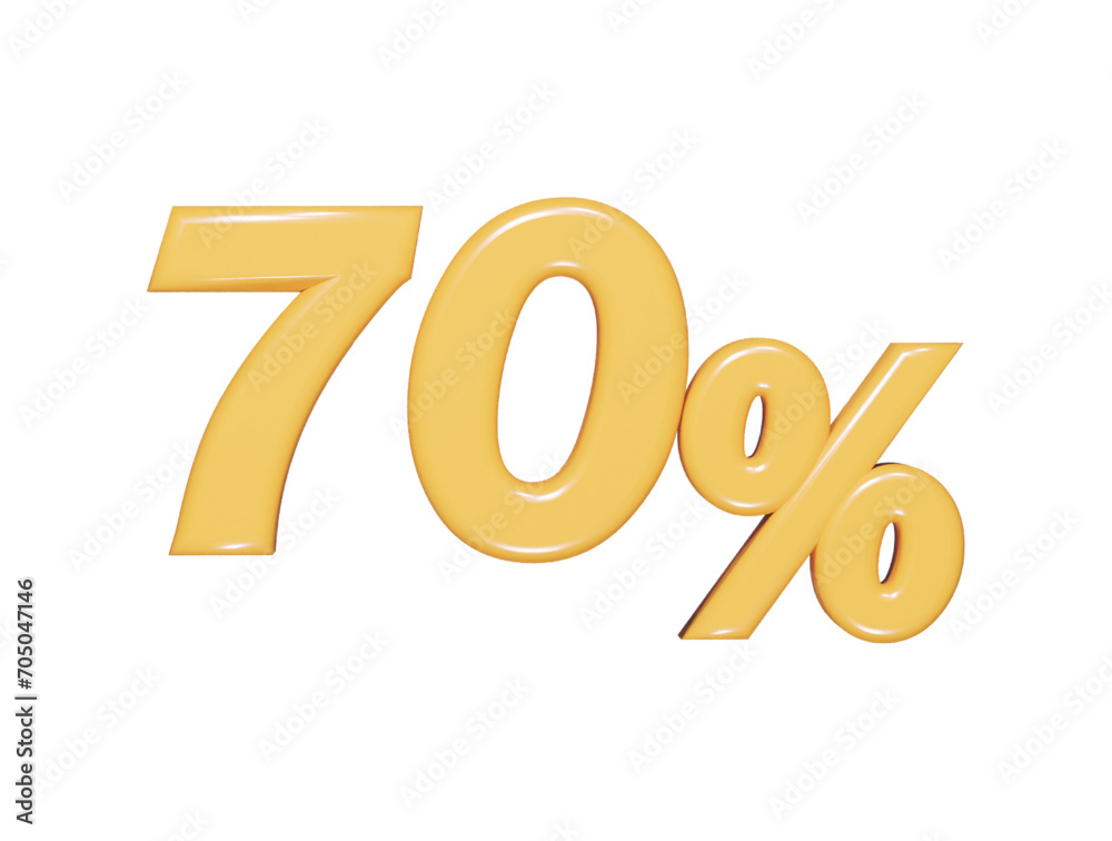70 percent icon 3d render illustration 70 percent icon 3d render illustration