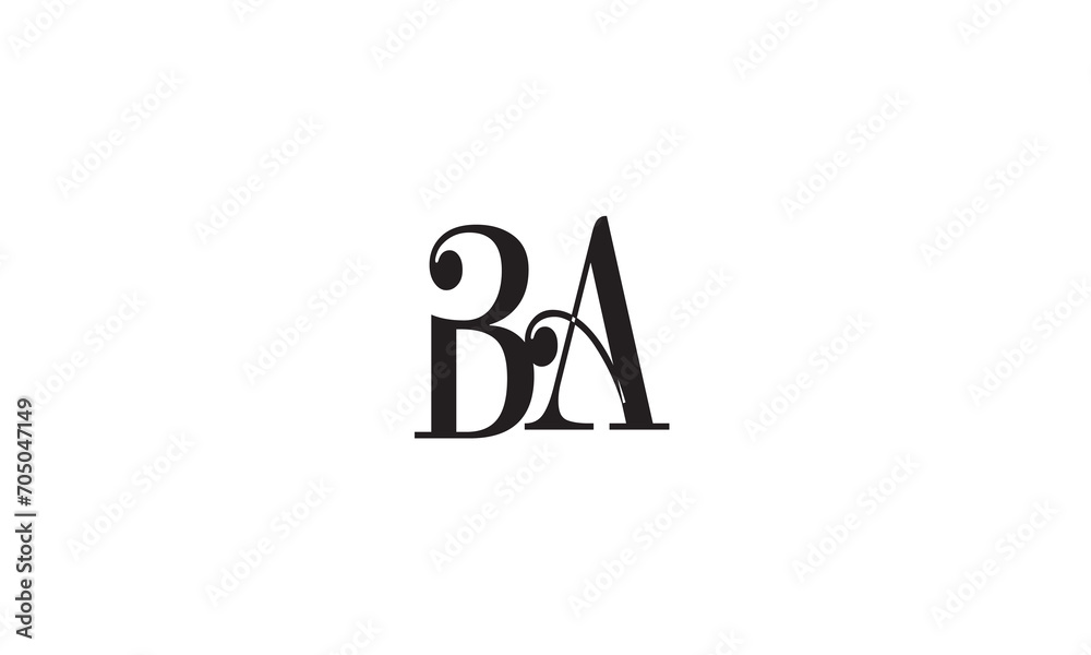 BA, AB, A, B Abstract Letters Logo Monogram BA, AB, A, B Abstract Letters Logo Monogram
