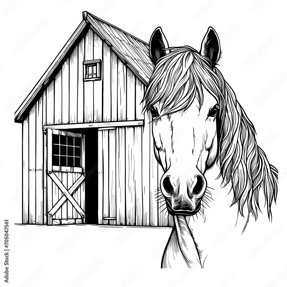 Rustic Barn Horse Farm Stable Country Ranch Cowboy, horse rustic barn