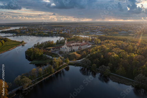 Obraz na płótnie Nesvizh Castle in Belarus, May 2023 w salonie
