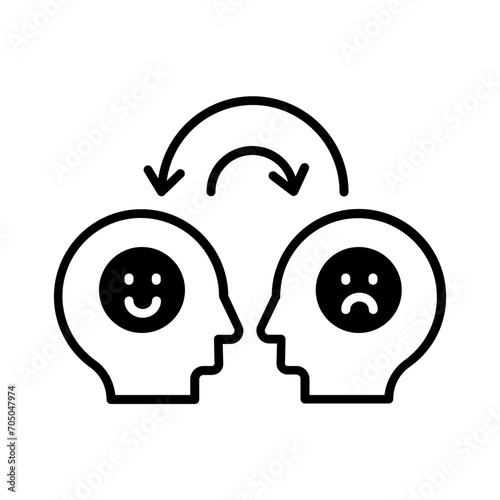 Sharing emotions icon. black fill icon