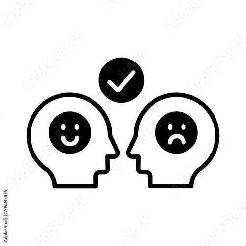 Understanding icon. black fill icon