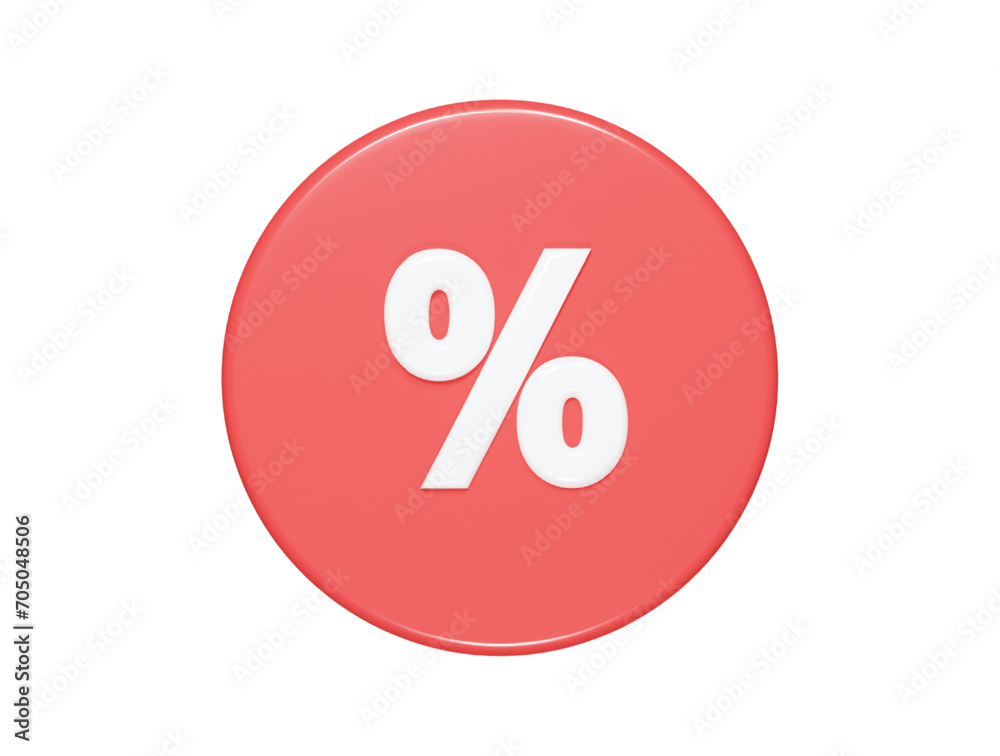 Percent icon 3d render illustration Percent icon 3d render illustration