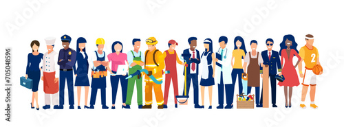 WebVector of a group of professional workers standing together photo