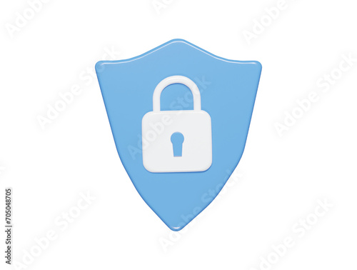 lock icon 3d render illustration 