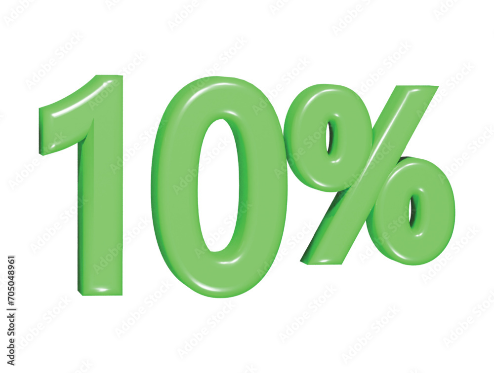 10 percent icon 3d render illustration 10 percent icon 3d render illustration