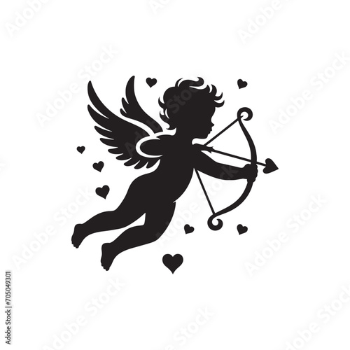 Divine Cupid's Affectionate Embrace: Romantic Stock Image - Valentine Vector - Cupid Vector Stock
