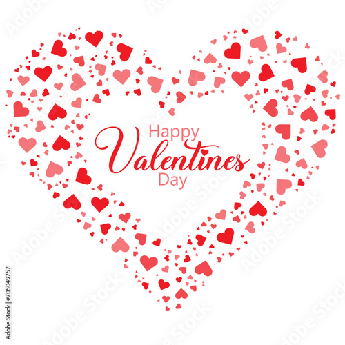 Hearts Shape Happy Valentine's Day Design Vector Illustration Card