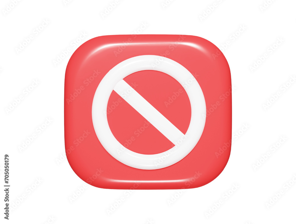 Block icon 3d render illustration Block icon 3d render illustration