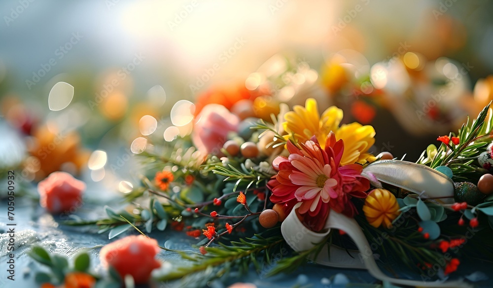 Bouquet of Flowers on a Table Bouquet of Flowers on a Table